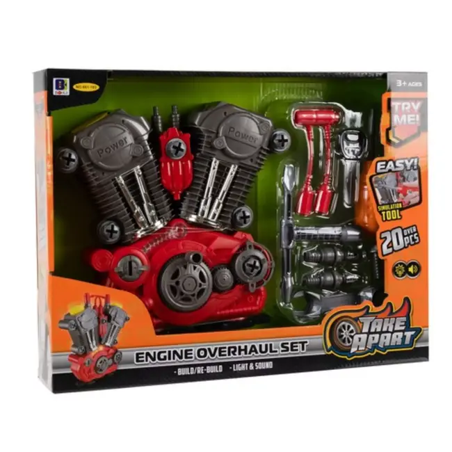 Kruzzel Speelgoedmotor - Educatief Mechanisch Speelgoed - Realistische Geluiden - LED-verlichting