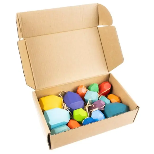 Kruzzel Houten Stenen/Blokken - 16 Stuks voor Eindeloze Bouwpret