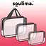 Soulima 3-in-1 Transparante Toilettassen Set - Essentieel voor Reizen en Schoonheid