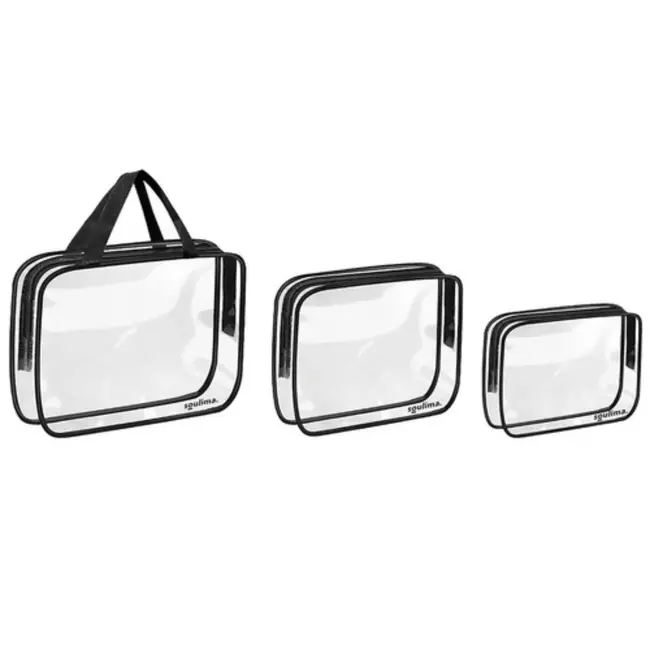 Soulima 3-in-1 Transparante Toilettassen Set - Essentieel voor Reizen en Schoonheid