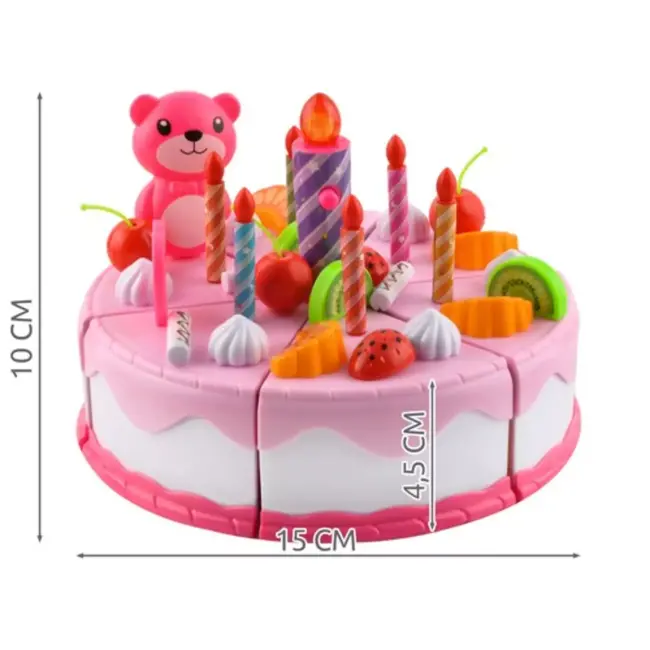 Kruzzel Verjaardagstaart Speelset - 80 Delen voor Creatief Speelplezier