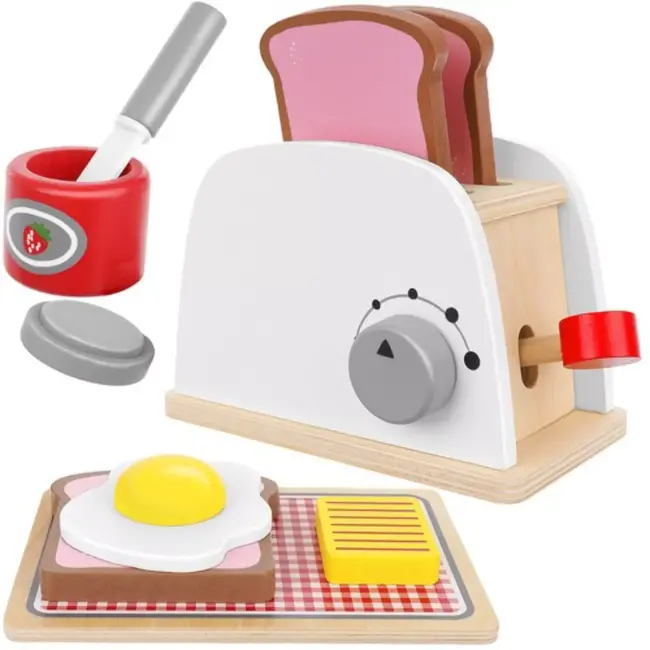 Kruzzel Houten Speelgoed Broodrooster 22435 - Stimuleert Creativiteit en Rollenspel