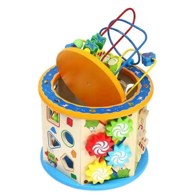 Kruzzel Houten Educatieve Kubus 8-in-1 - Speel en Leer met Plezier