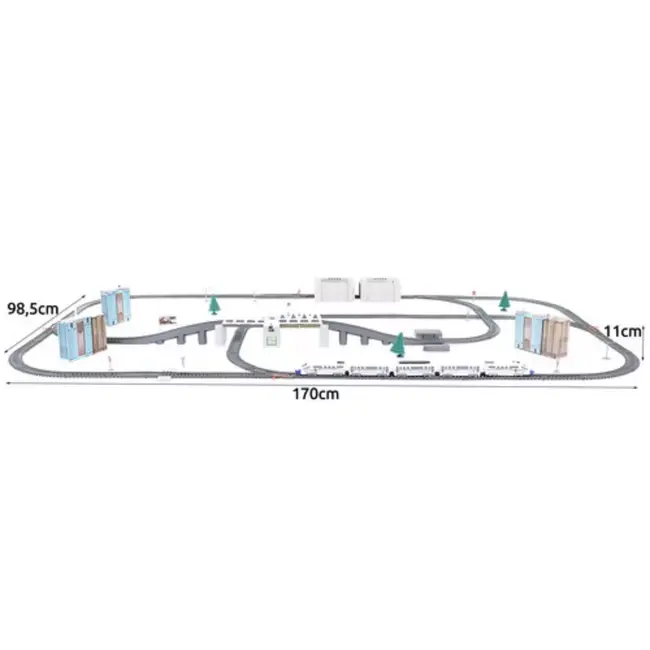 Kruzzel Elektrische Treinset 9m - Eindeloos Constructieplezier voor Kinderen