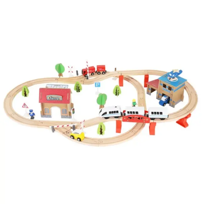 Kruzzel Houten Treinset: Bouw je Eigen Spoorweg voor Uren Speelplezier