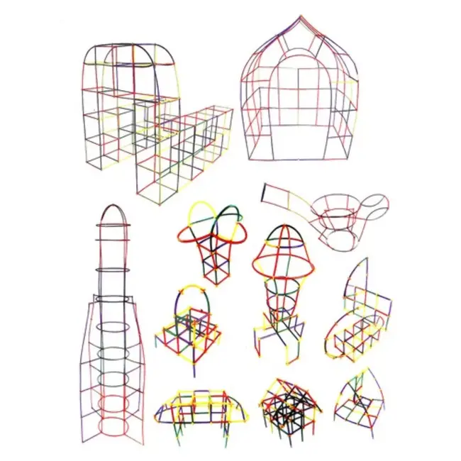 Kruzzel Blokken Rietjes Set - 408 Onderdelen voor Eindeloos Bouwplezier