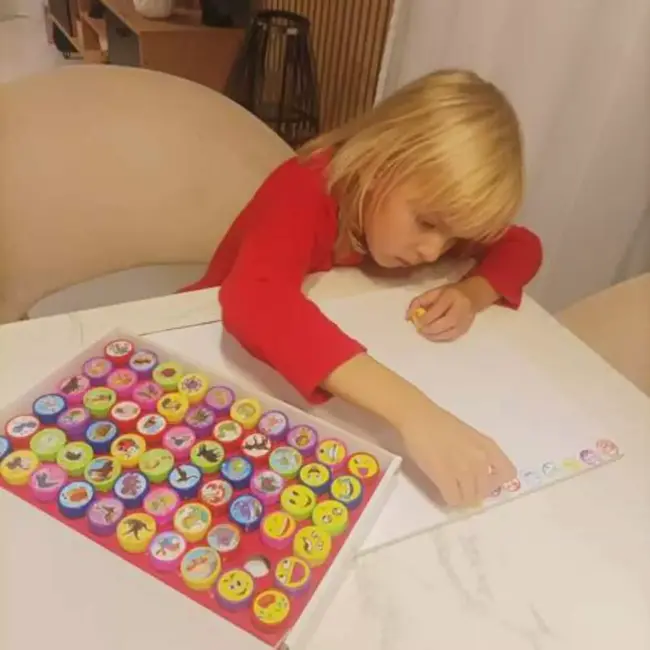 Kruzzel Kinderstempelset 60 Stuks - Educatief en Veilig Speelgoed - Creatief Plezier