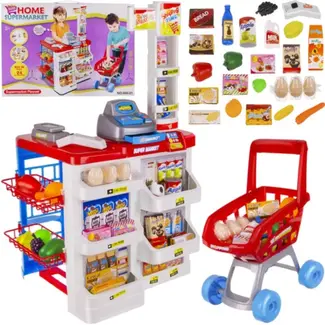 Ruhhy Toy Supermarket - Complete Speelset met Winkelwagen en Accessoires - Educatief Speelgoed