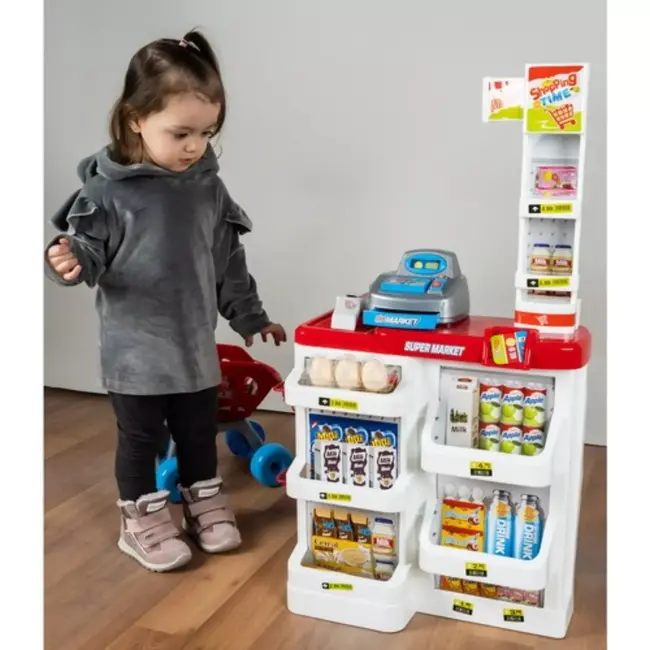 Kruzzel Toy Supermarket - Complete Speelset met Winkelwagen en Accessoires - Educatief Speelgoed