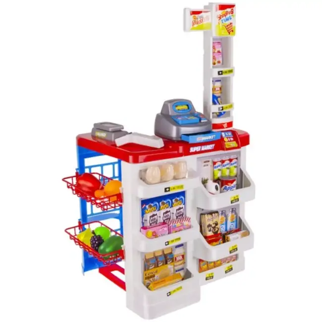 Kruzzel Toy Supermarket - Complete Speelset met Winkelwagen en Accessoires - Educatief Speelgoed