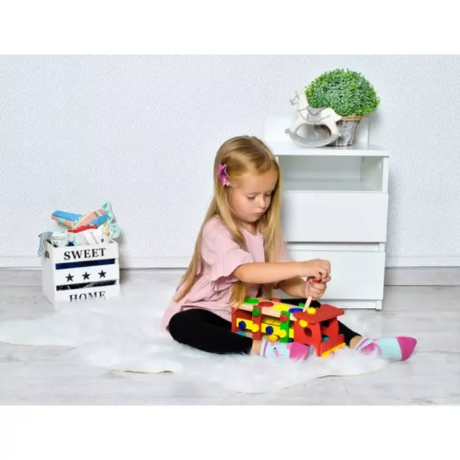 Ruhhy Houten Educatieve Vrachtwagen - Speels en Leerzaam Speelgoed voor Kinderen