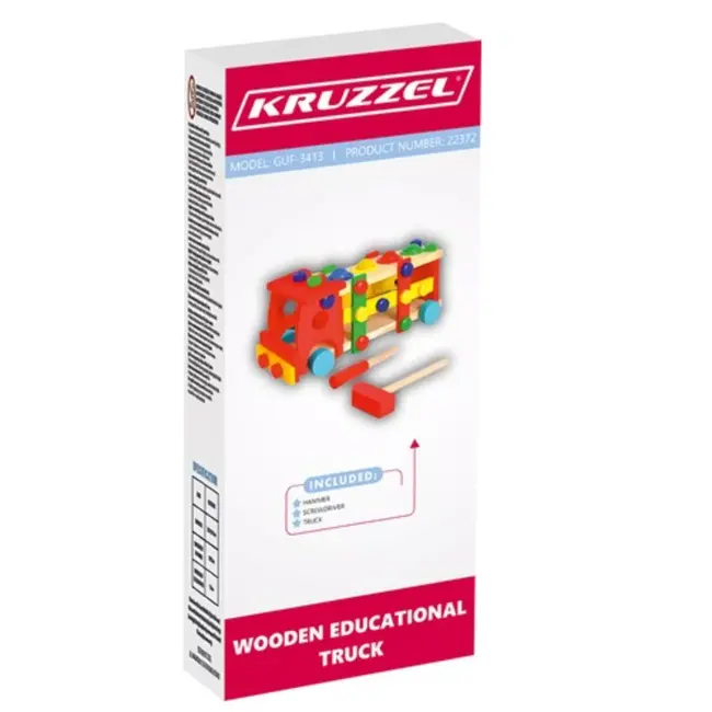 Ruhhy Houten Educatieve Vrachtwagen - Speels en Leerzaam Speelgoed voor Kinderen