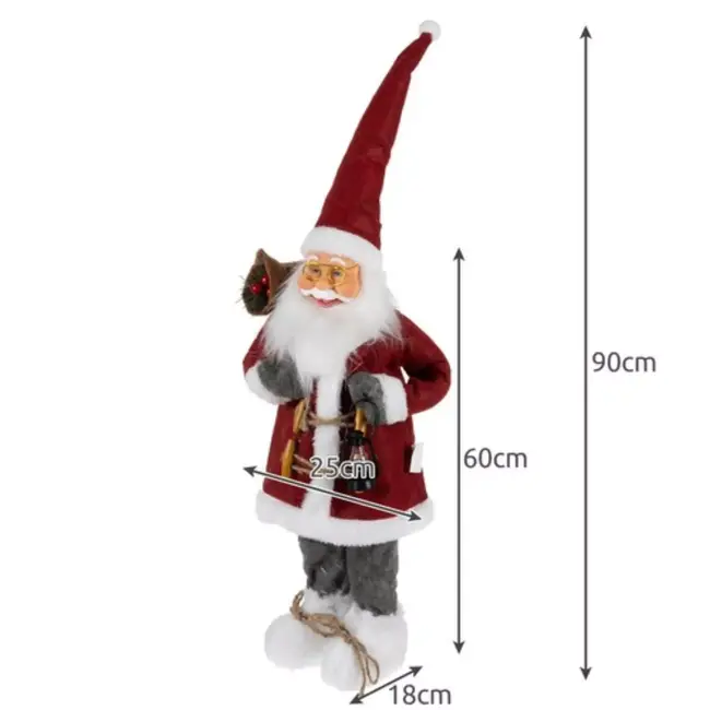 Ruhhy Kerstman Figuur 60cm - Premium Kwaliteit - Sfeervolle Kerstversiering