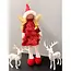 Ruhhy Fairy Rode Kerstfiguur - Fee/Angel/Elf met Glittervleugels - Feestelijke Decoratie