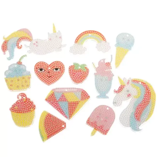 Kruzzel Diamond Painting Sleutelhanger Set - Kinderen Hobby - Set van 12