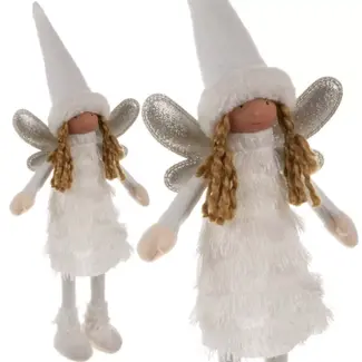 Ruhhy Fairy Kerstengel - Glittervleugels - Stabiele Decoratie - Winterse Outfit Feestelijke