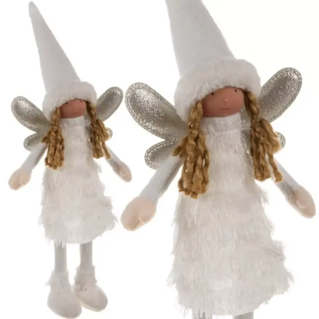 Ruhhy Fairy Kerstengel - Glittervleugels - Stabiele Decoratie - Winterse Outfit Feestelijke