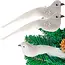 Ruhhy Kerstboomhangers - Vogels 2 Stuks - Elegante Witte Decoratie - Met Verenstaarten