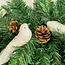 Ruhhy Kerstboomhangers - Vogels 2 Stuks - Elegante Witte Decoratie - Met Verenstaarten