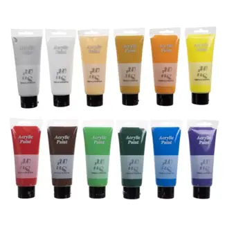 Maaleo Acrylverf Set 12 Kleuren - 100ml Tubes - Veelzijdig en Veilig