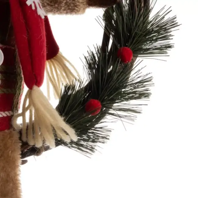 Ruhhy Feestelijke Kerstkrans met Rendiermotief - De Ideale Deurdecoratie