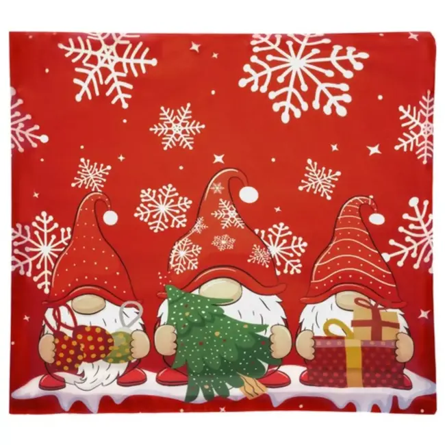 Ruhhy Decoratieve Kerstkussensloop 45x45cm - Vrolijk Kaboutermotief