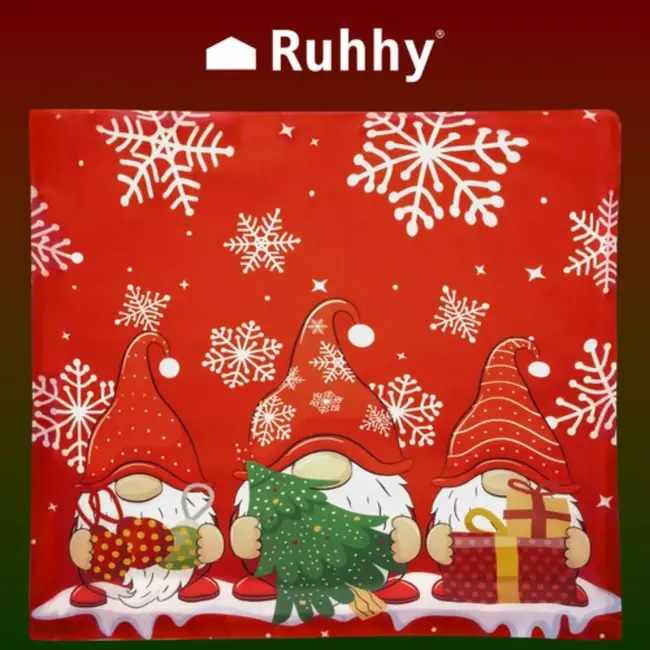 Ruhhy Decoratieve Kerstkussensloop 45x45cm - Vrolijk Kaboutermotief