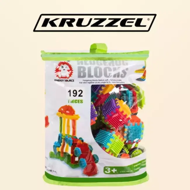 Kruzzel 192-delige Constructie Set - Creatieve 'Hedgehog Blocks' voor Kinderen