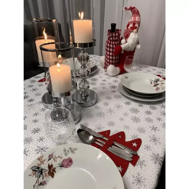 Ruhhy Bestekhouder met Kerstboomontwerp - Set van 12 voor Feestelijke Tafeldecoratie