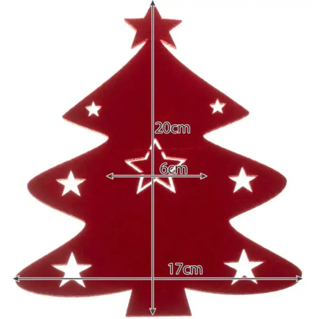 Ruhhy Bestekhouder met Kerstboomontwerp - Set van 12 voor Feestelijke Tafeldecoratie