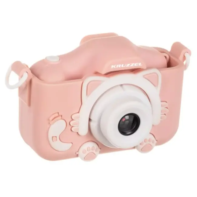 Kruzzel Digitale Kindercamera - Inclusief 32 GB SD Kaart - Roze, Full HD
