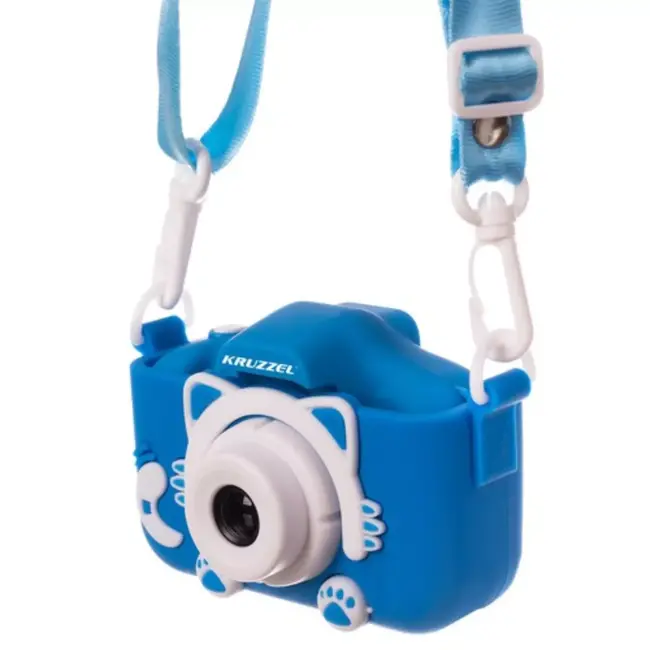 Kruzzel Digitale Camera voor Kinderen in Blauw - Incl. 32 GB SD Kaart en Spellen