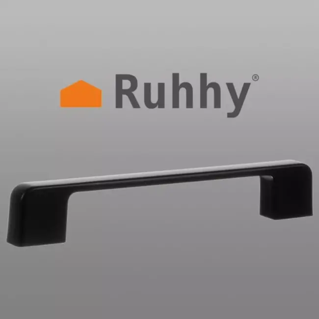 Ruhhy Handvatten Zwart Kunststof Set van 10 - Stijlvolle Handgrepen voor Meubels