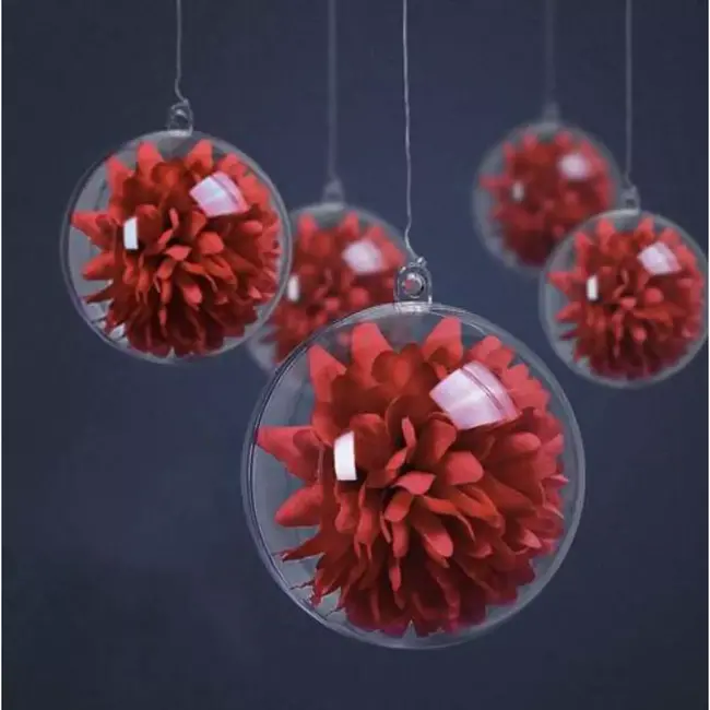Ruhhy Transparante Kerstballen 10 cm - Set van 10 - Perfect voor Creatieve Decoratie
