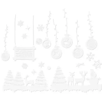 Ruhhy Kerst Raamstickers Set - Feestelijke Decoratie voor Ramen en Spiegels