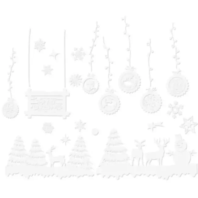 Ruhhy Kerst Raamstickers Set - Feestelijke Decoratie voor Ramen en Spiegels