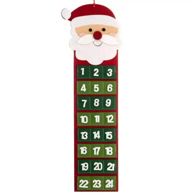 Ruhhy Vilt Adventskalender met 24 Zakjes - Perfect voor Kerst Aftellen