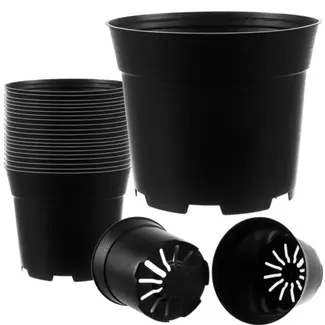 Gardlov zwarte productiepotjes Ø16cm, hoogte 13cm, 2 liter kunststof plantenpotten set 20 stuks