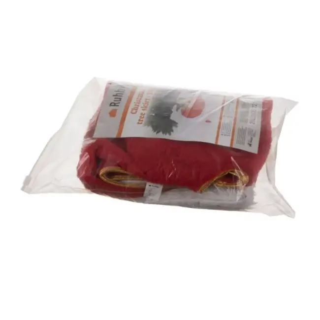 Ruhhy Kerstboommat 90cm met Gouden Binding - Elegante Rode en Witte Decoratie