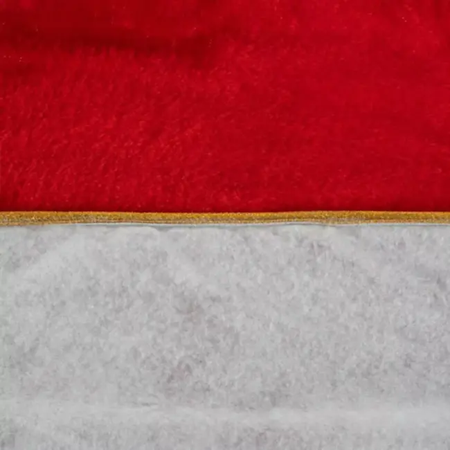 Ruhhy Kerstboommat 90cm met Gouden Binding - Elegante Rode en Witte Decoratie