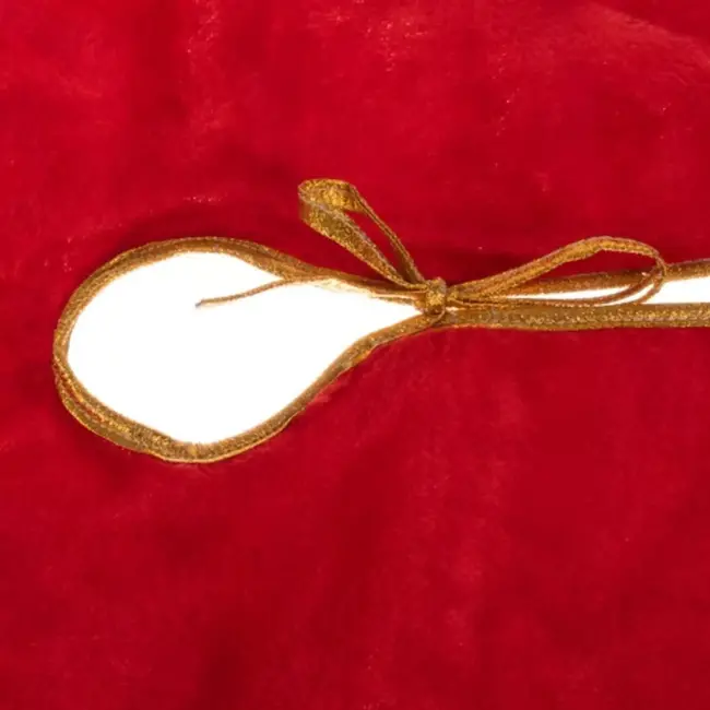 Ruhhy Kerstboommat 90cm met Gouden Binding - Elegante Rode en Witte Decoratie