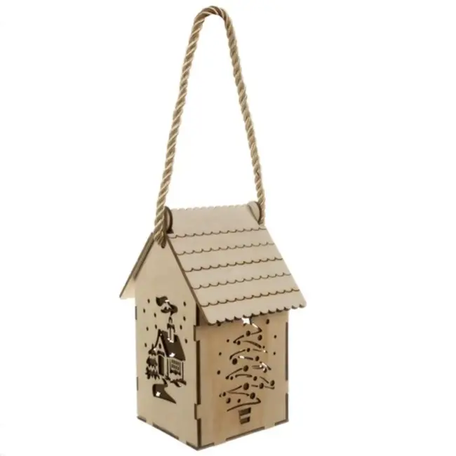 Ruhhy LED Adventslantaarn - Sfeervolle Houten Kerstdecoratie met Veilige LED