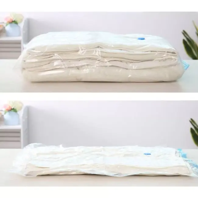 Ruhhy Vacuumzakken Set van 15 - Ruimtebesparend en Beschermend - 15 Stuks in 3 Maten - Transparant/Blauw