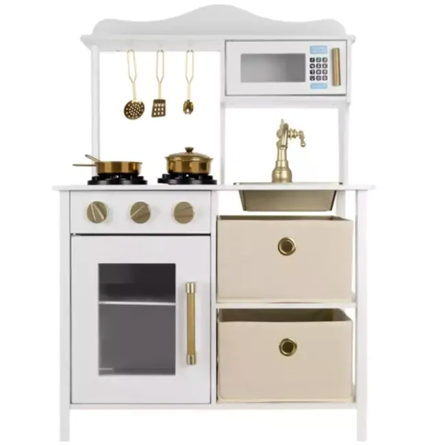 Kruzzel Houten Keuken L - Speelkeuken met LED - Educatief en Interactief Speelgoed