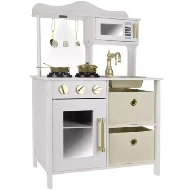 Kruzzel Houten Keuken L - Speelkeuken met LED - Educatief en Interactief Speelgoed