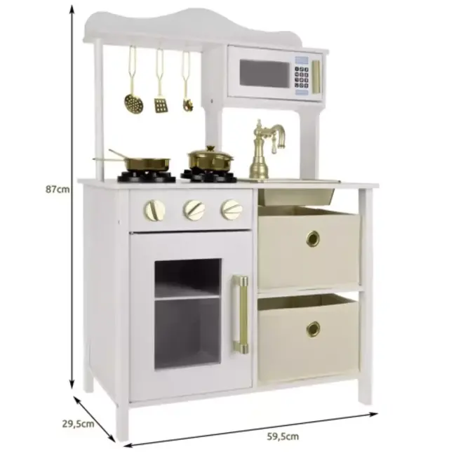 Kruzzel Houten Keuken L - Speelkeuken met LED - Educatief en Interactief Speelgoed