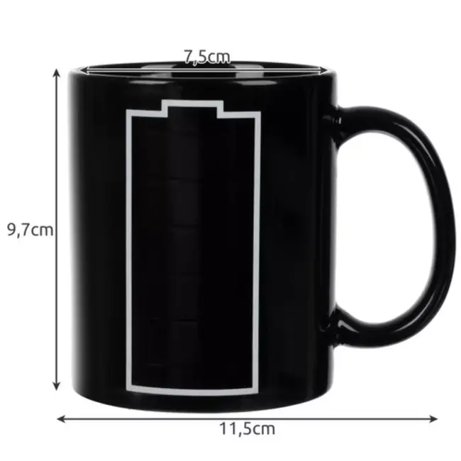 Ruhhy Magic Mug 330ml - Thermosensitieve Batterij - Uniek Keramisch Ontwerp