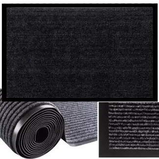 Ruhhy Deurmat 60X90 cm - Antislip en Veilig - Perfect voor Binnen en Buiten - Grijs Zwart