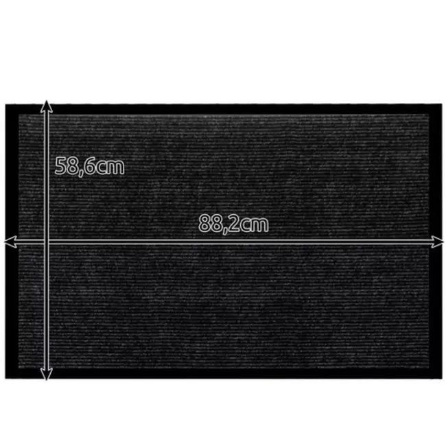 Ruhhy Deurmat 60X90 cm - Antislip en Veilig - Perfect voor Binnen en Buiten - Grijs Zwart