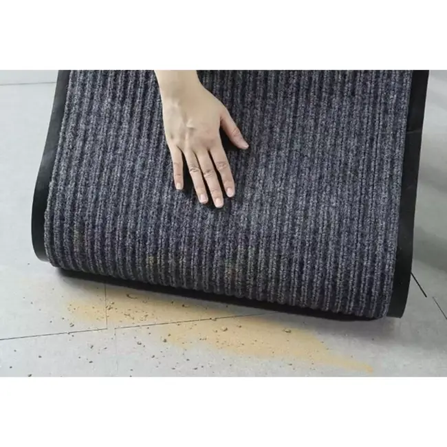 Ruhhy Deurmat 60X90 cm - Antislip en Veilig - Perfect voor Binnen en Buiten - Grijs Zwart